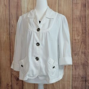 Cynthia Max White Shacket Blazer Casual size Large